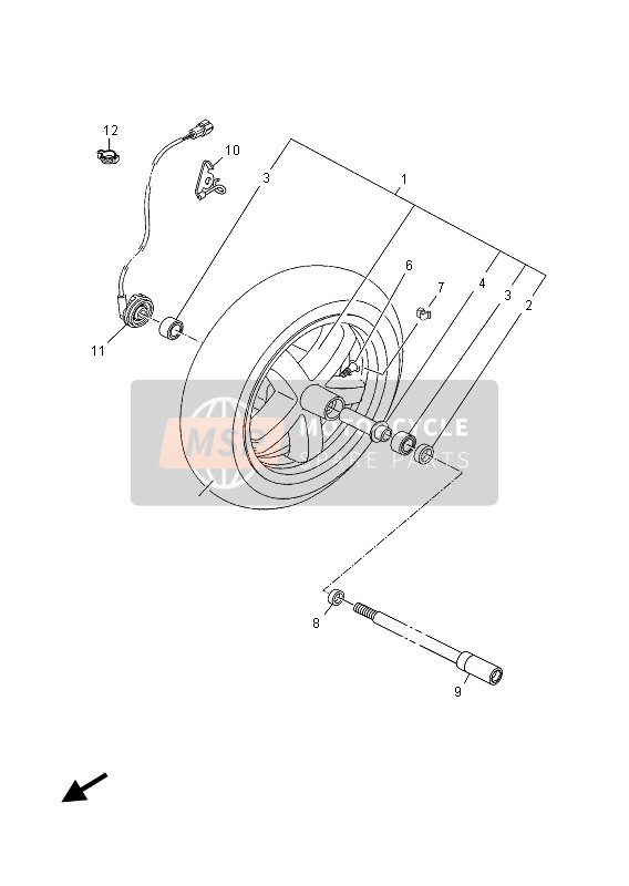 Yamaha YP250R 2013 Ruota anteriore per un 2013 Yamaha YP250R